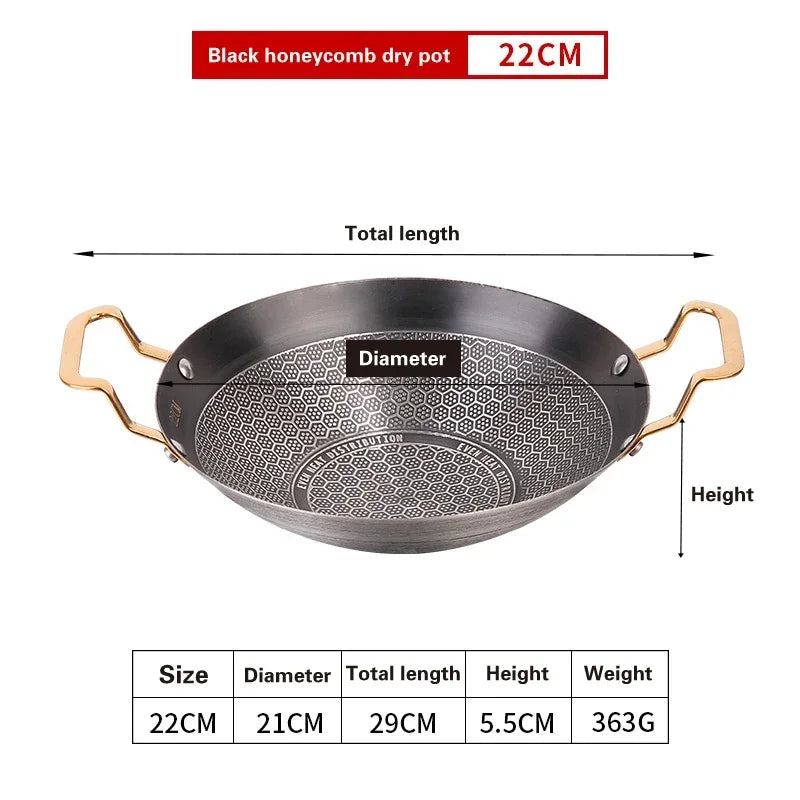 Stainless Steel Wok with Honeycomb Pattern & Dual Handles – Perfect for Stir-Frying, Deep-Frying, Steaming, Boiling, Searing, Smoking & More – Compatible with Gas, Induction & Electric Stoves