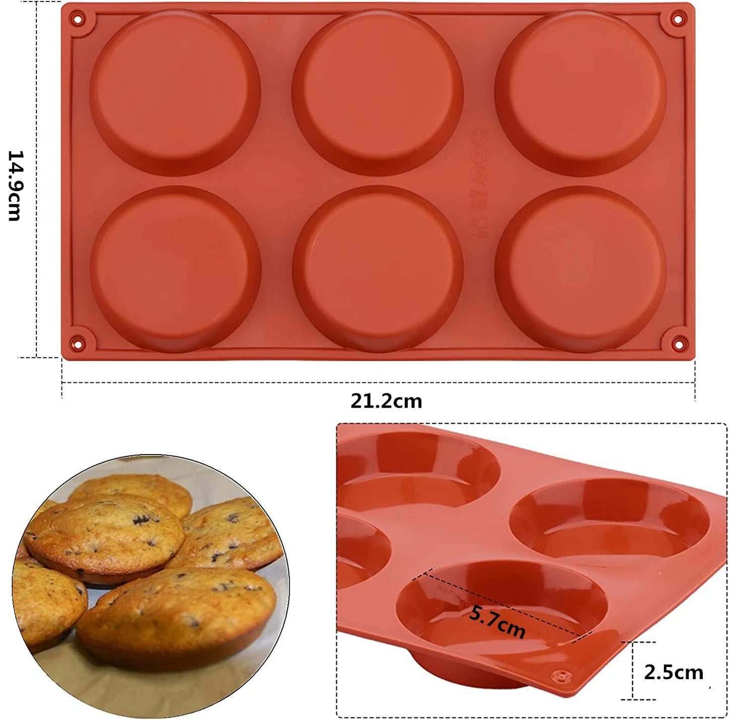 6-Cavity Silicone Cake Mould