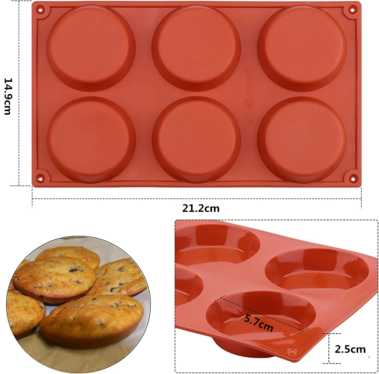 6-Cavity Silicone Cake Mould