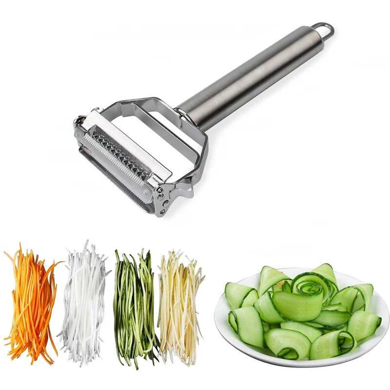 Multi-Function Stainless Steel Julienne Peeler – Vegetable Shredder & Carrot Peeler – Ideal for Carrots, Cucumbers & Potatoes