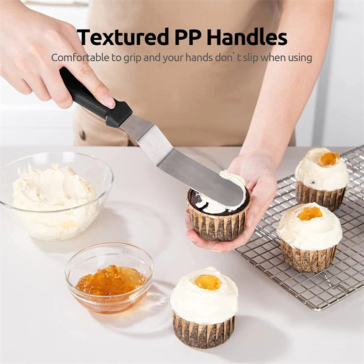 Stainless Steel Offset Icing Spatula – Cake Decorating & Frosting Palette Knife – Ideal for Smoothing Buttercream & Spreading Icing – Available in 6 Inch, 8 Inch & 10 Inch