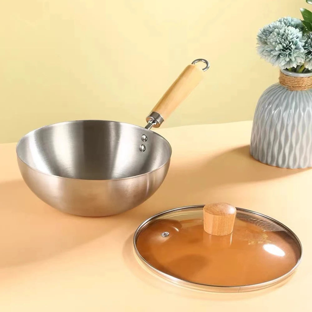Stainless Steel Cooking Pot & Skillet – Non-Stick Small Pan for Frying, Searing, Boiling Soups, Stir-Fry & Daily Cooking – Available in 20cm with or without Lid – Gas & Induction Compatible