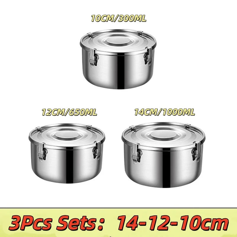 Stainless Steel Lunch Box Set 14 12 10CM