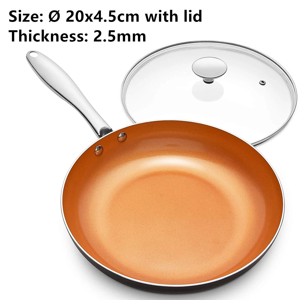 Ceramic Non-Stick Frying Pan with Glass Lid 20cm