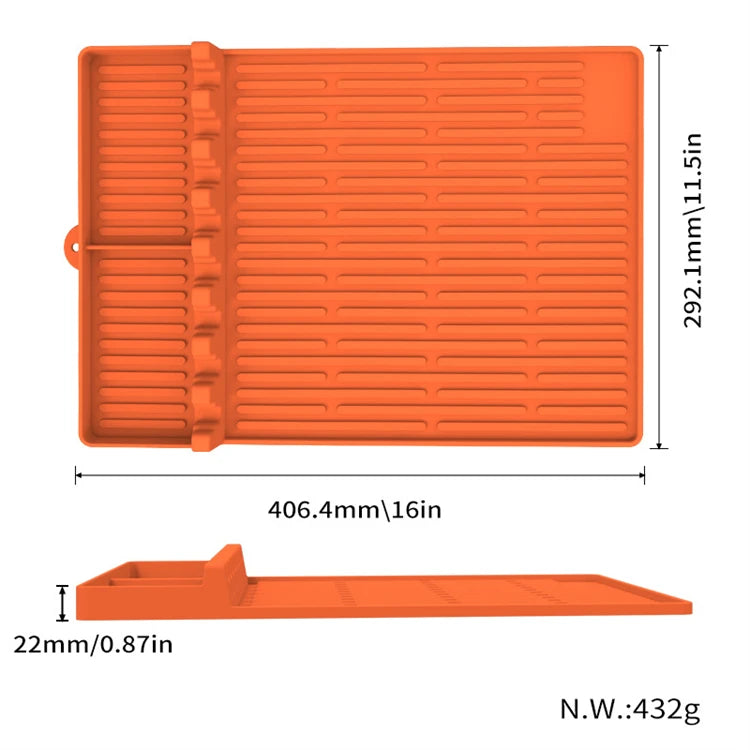 Heat Resistant Silicone Griddle Tool Mat – Grill Side Shelf Mat & BBQ Utensil Rest – Great for Flat Top Griddles & Outdoor Cooking
