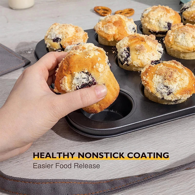 12-Cup Carbon Steel Muffin Tray