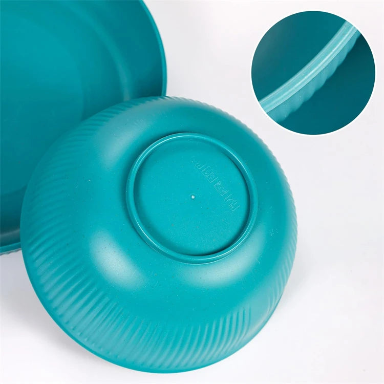 12 Piece Wheat Straw Dinnerware Set – Reusable Unbreakable Plates & Bowls – Perfect for Family Meals, Picnics & Camping