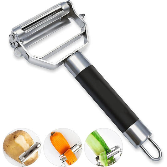 Stainless Steel Dual Blade Vegetable Peeler – Julienne Peeler with Non-Slip Handle – Perfect for Peeling Potatoes, Carrots & Apples Style A