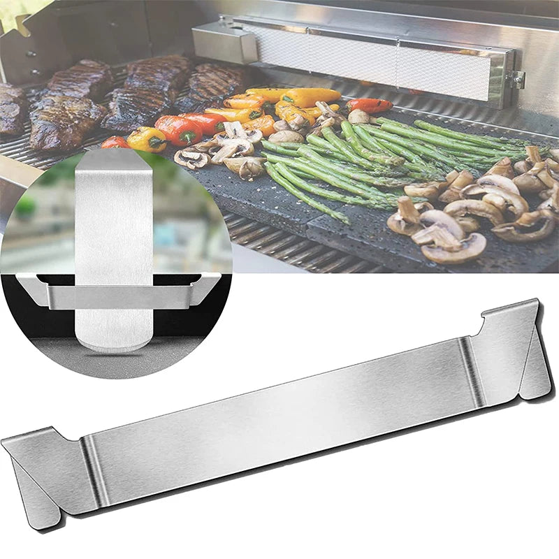 Stainless Steel Griddle Spatula Stand – BBQ Utensil Holder Clip for Grill Side Shelves – Ideal for Keeping Spatulas & Tongs Off the Surface – Available in 1 Piece & 2 Pieces