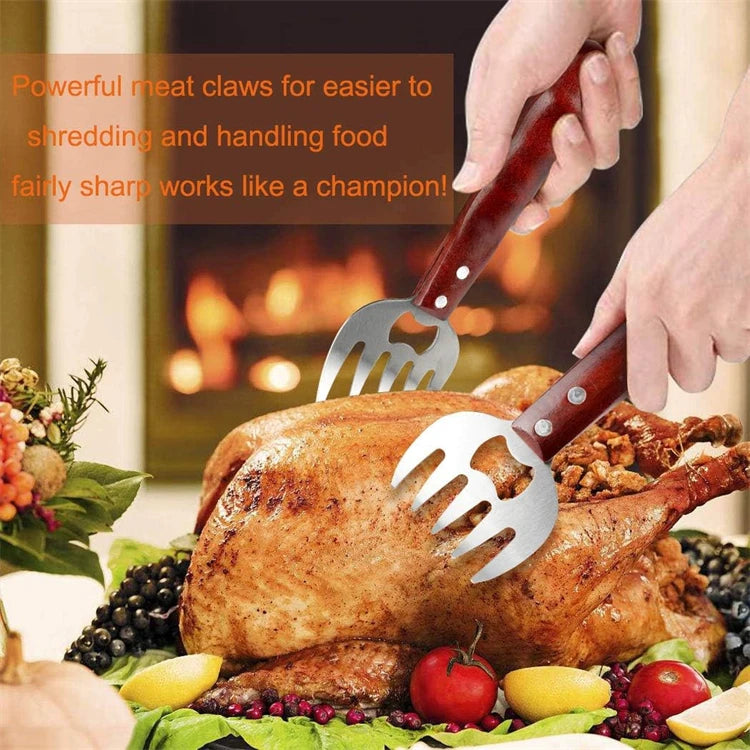 Meat Shredder Claws with Wooden Handle — Set of 2