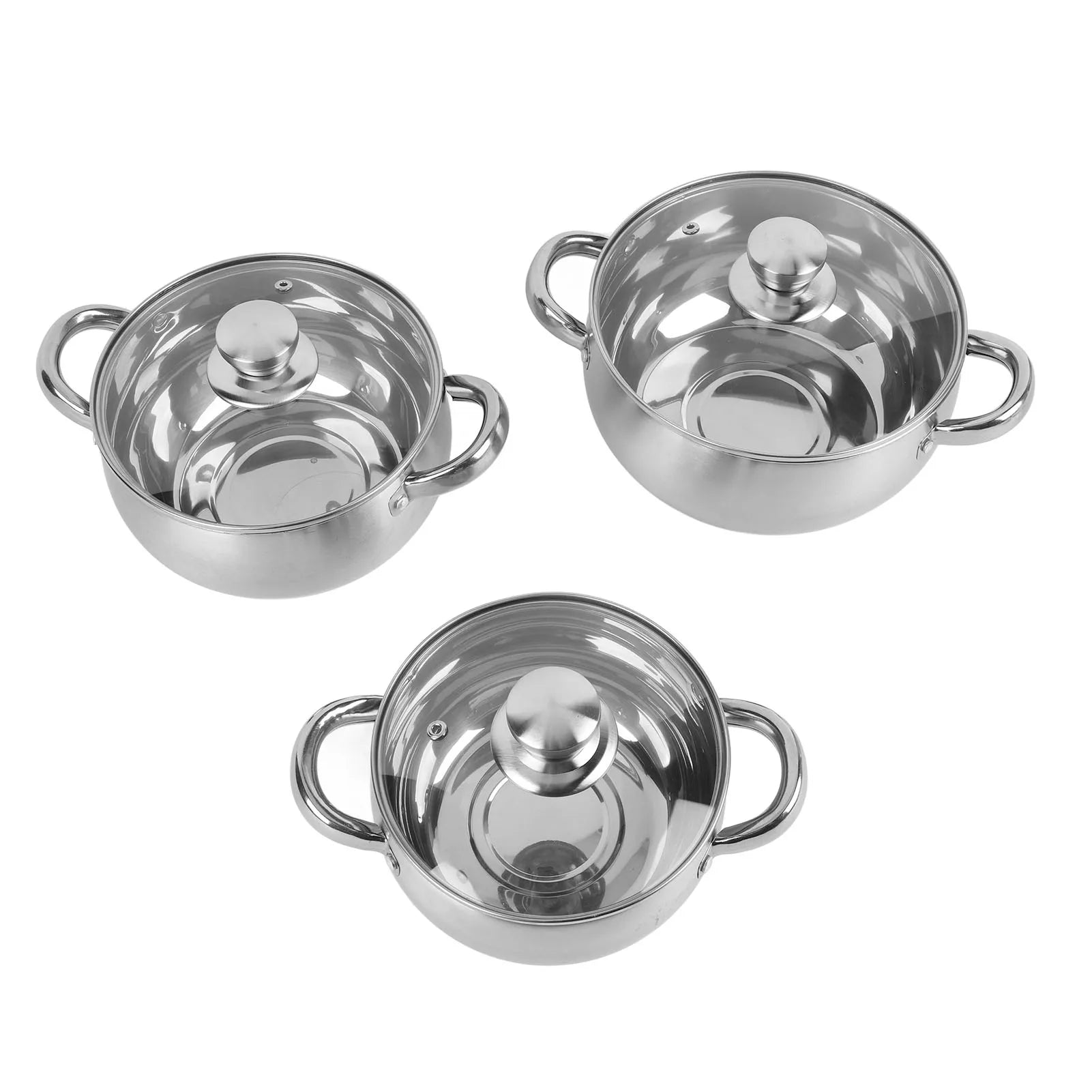 Stainless Steel Soup Pot Set — 3 Piece