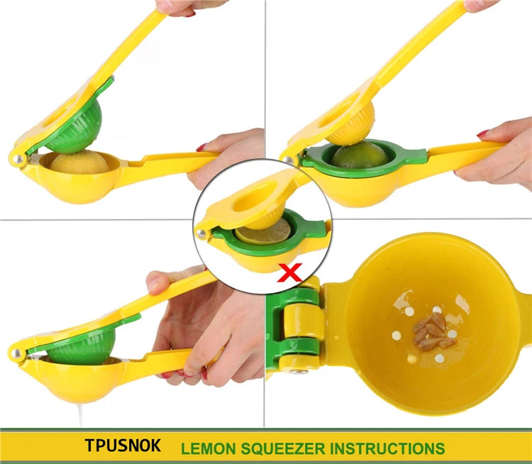 2-in-1 Aluminium Alloy Lemon Squeezer – Manual Citrus Press for Lemons, Limes & Oranges – Perfect for Fresh Juice & Dressings