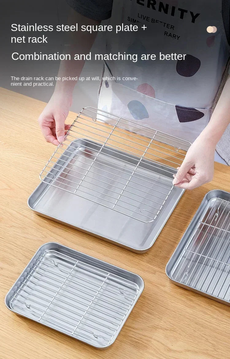 Stainless Steel Baking Tray with Wire Rack