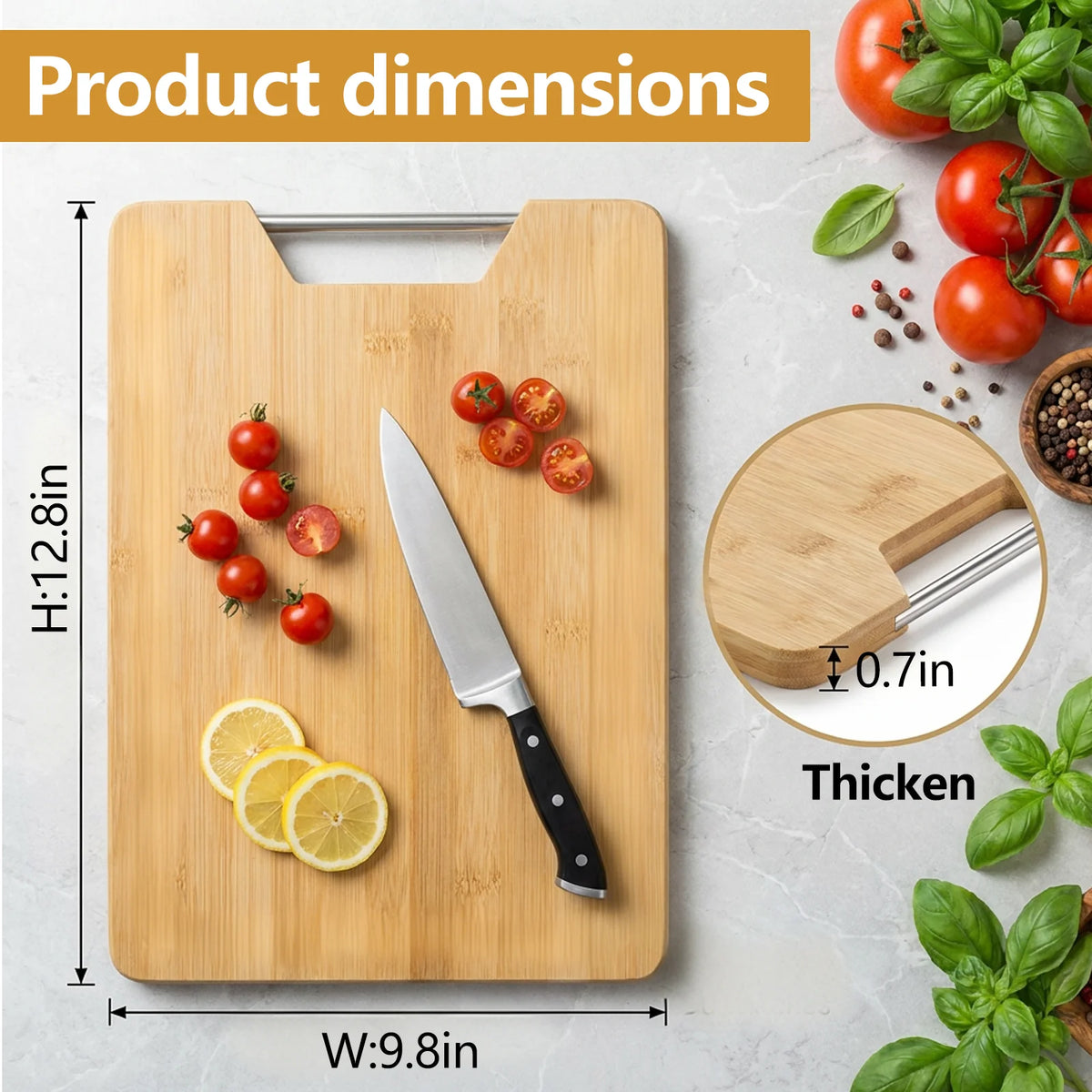 Bamboo Chopping Board Gift Set – Thick Double-Sided Wooden Cutting Boards with Hanging Hook – Perfect for Meat, Veg & Bread – Available in 1, 2 & 3 Packs