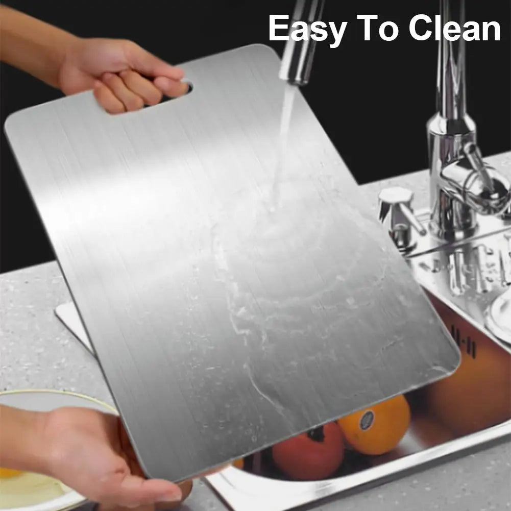 304 Stainless Steel Double-Sided Chopping Board – Thickened Hygienic Cutting Board for Meat, Fruit & Veg – Great for Easy-Clean Prep – Available in 4 Sizes