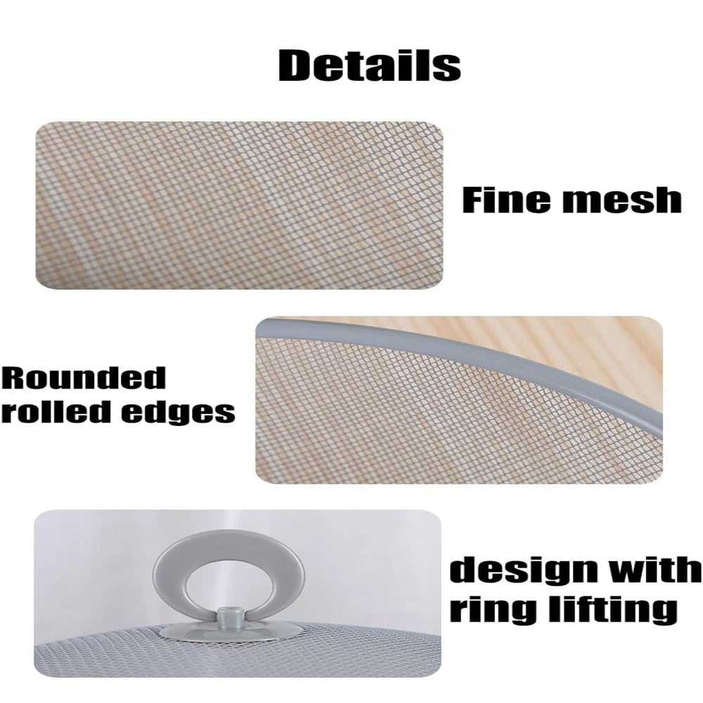 Modern Stainless Steel Mesh Fruit Basket with Bowl Base & Collapsible Cover – Breathable Design for Fly & Insect Protection – Ideal for Kitchen Use, Tables, Picnics & BBQs – Portable, Easy to Clean & Perfect for Storing Fruits and Vegetables