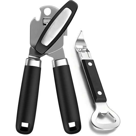 Manual Can Opener with Bottle Opener — Set of 2