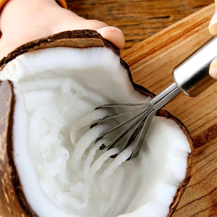 Stainless Steel Coconut Meat Scraper & Fish Scale Remover – Coconut Opener Knife & Vegetable Tool – Ideal for Coconuts & Fish Preparation