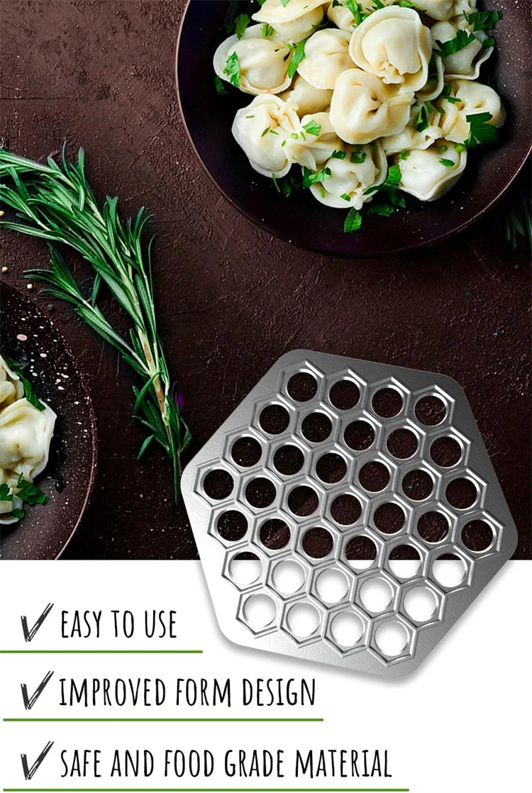 37 Hole Pelmeni & Ravioli Maker Mould – Russian Dumpling Maker & Cutter – Perfect for Handmade Dumplings, Ravioli & Pelmeni