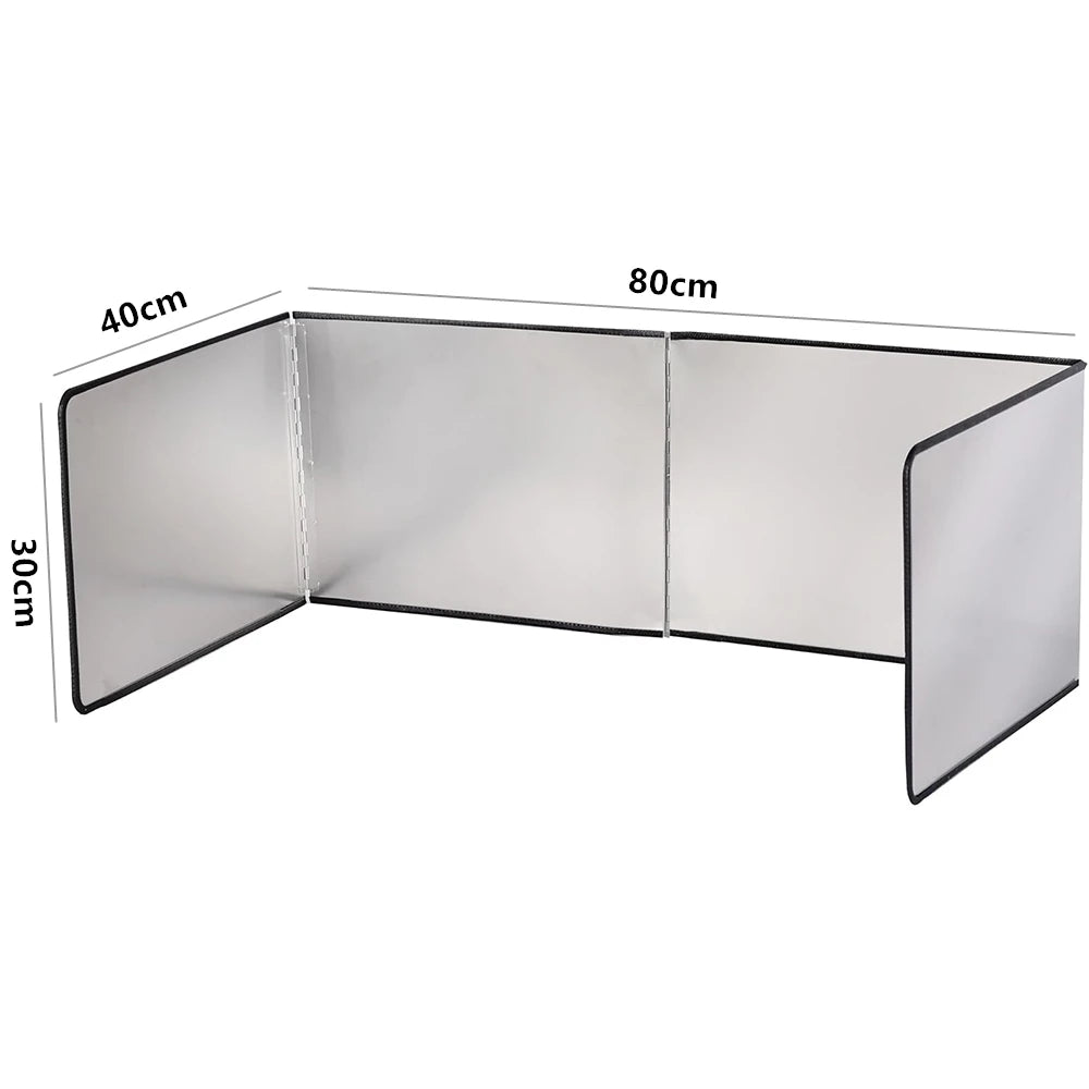 Foldable Stainless Steel Splatter Guard – Hob Oil Splash Board & Heat Shield – Great for Frying on the Stove Top – Available in Multiple Sizes