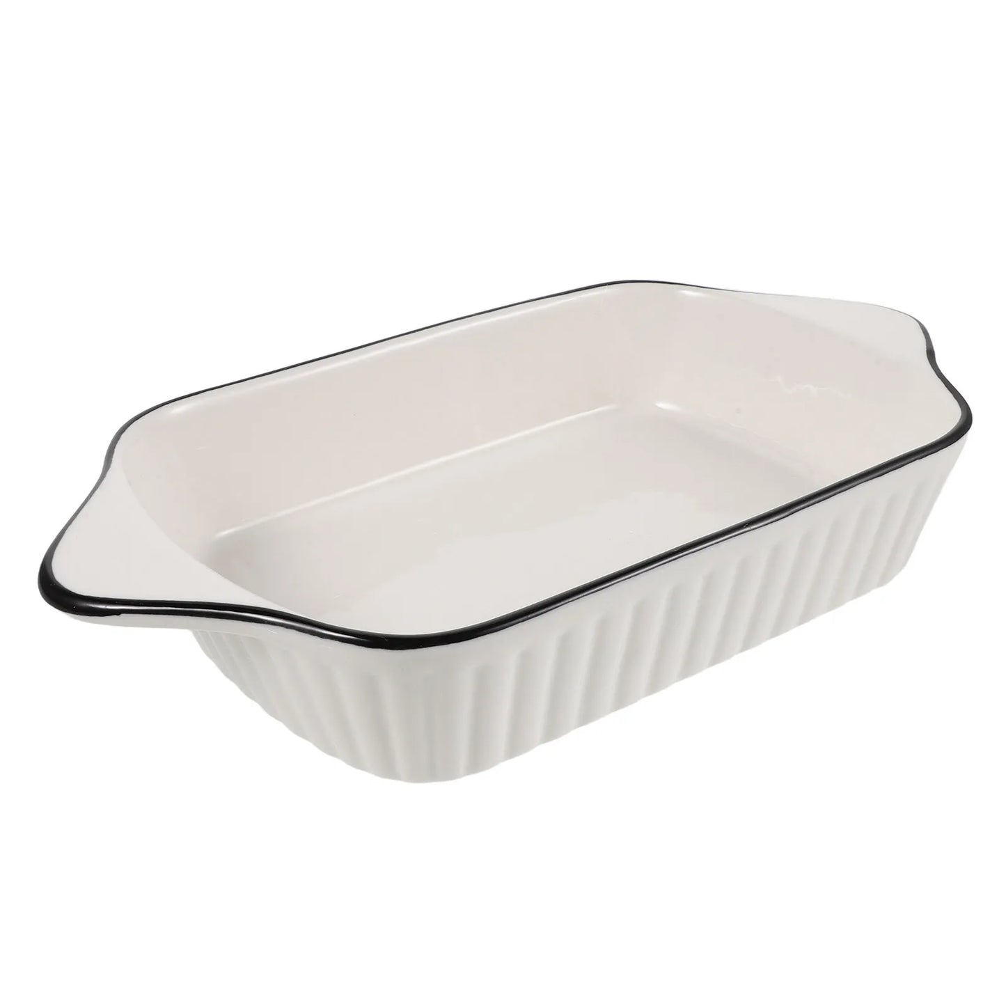 Rectangular Ceramic Baking Dish with Handles – Porcelain, Oven, Microwave & Dishwasher Safe, 27.5cm, Great for Casseroles, Roasting, and Everyday Baking