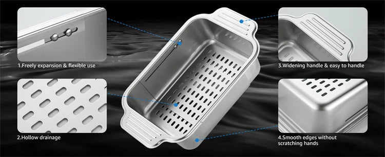 Expandable Sink Colander & Dish Drying Rack