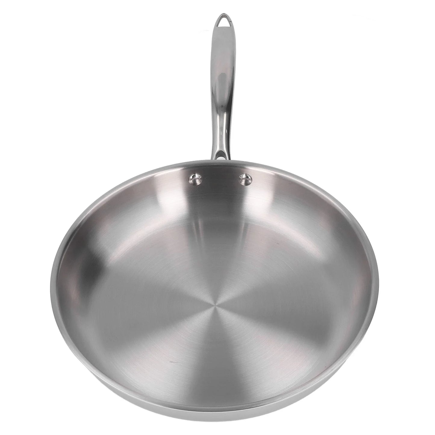 28cm Stainless Steel Frying Pan with Ergonomic Handle – 304 Stainless Steel, Uncoated, 3-Layer Base, Great for Searing, Frying, and Everyday Cooking