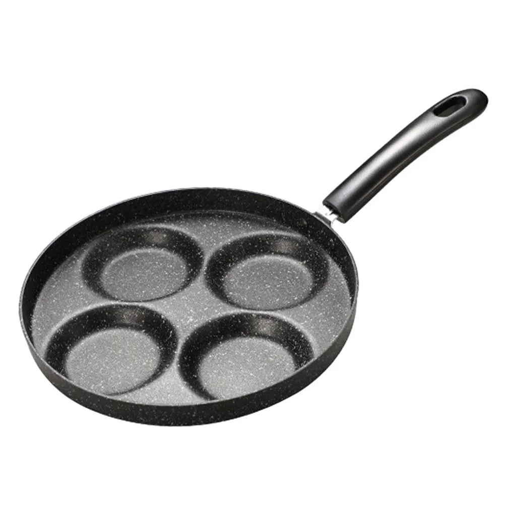 4 Cup Egg Frying Pan with Bakelite Handle – Non-Stick Steel Breakfast Griddle – Great for Mini Pancakes, Sliders & Fried Eggs