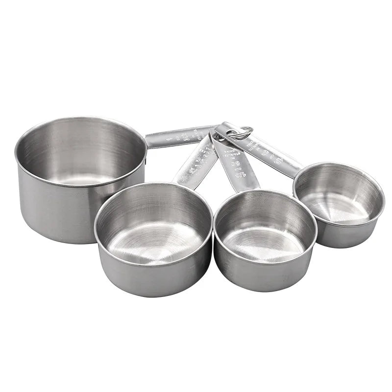 4-Piece Stainless Steel Measuring Cup & Spoon Set