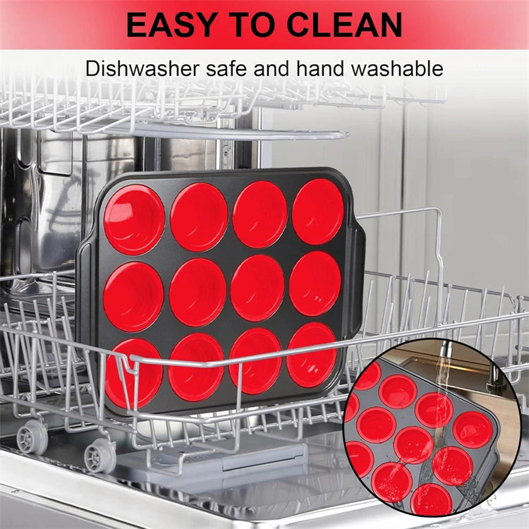 Collapsible Silicone Muffin Pan with Metal Frame