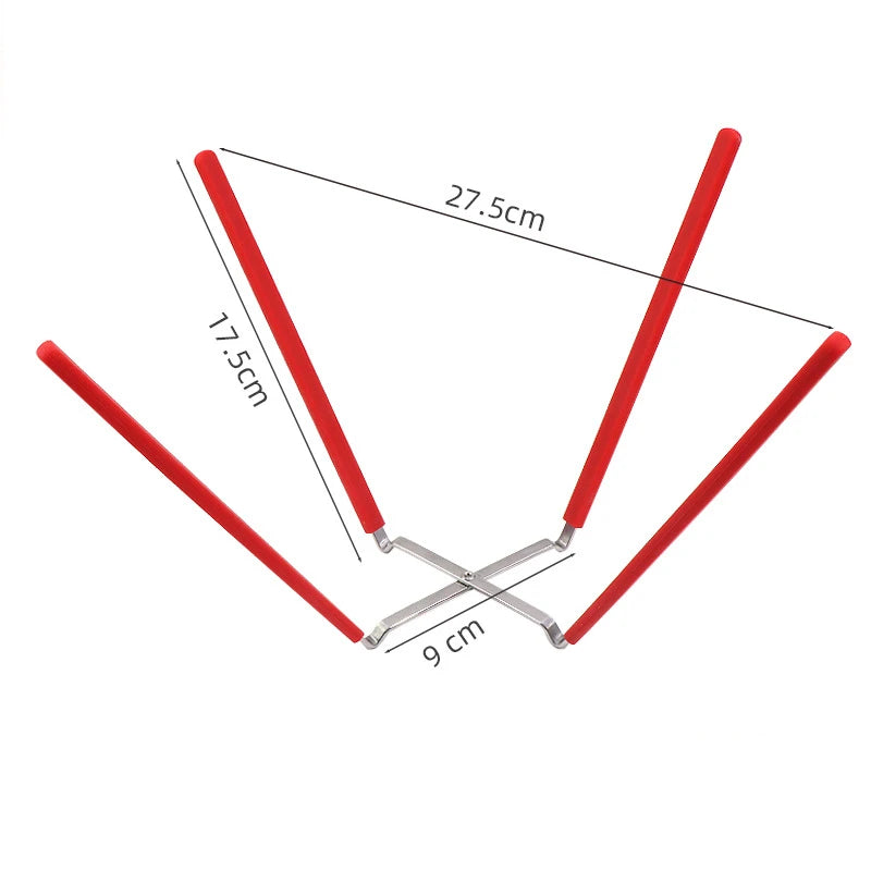 Collapsible Stainless Steel Inverted Cake Cooling Rack – Chiffon Cake Stand & Holder with Silicone Feet – Ideal for Cooling Chiffon & Angel Food Cakes – Available in Red & Yellow Colours
