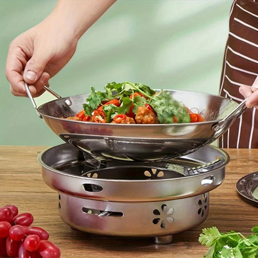 Honeycomb Stainless Steel Wok – 29cm Non-Stick Dual Handles Pan for Pasta, Steak, Stir-Frying, Boiling, Deep-Frying, Ramen & More – Scratch-Resistant & Heat-Conductive – Ideal for Restaurant or Home Use