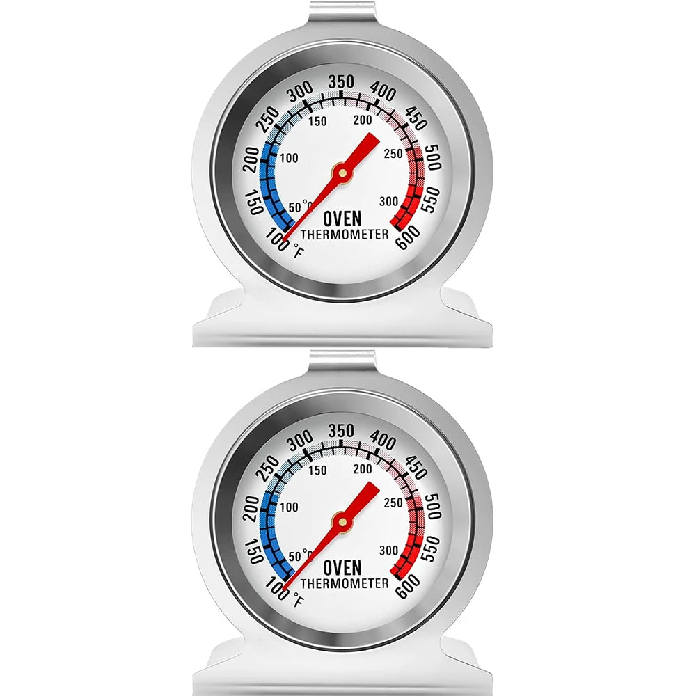 Stainless Steel Oven Thermometer 50–300°C – Large Dial Instant Read Cooking Thermometer – Ideal for Ovens, Grills & Smokers – Available in 1, 2 & 4 Pieces