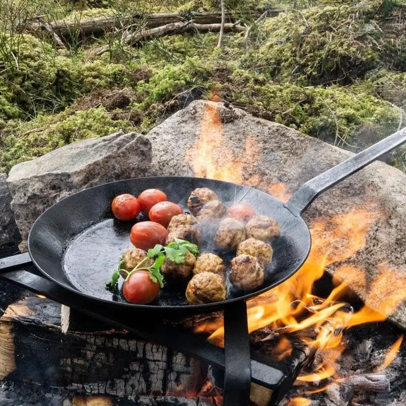 28cm Pre-Seasoned Carbon Steel Frying Pan – Uncoated, Oven Safe | Gas & Induction Compatible