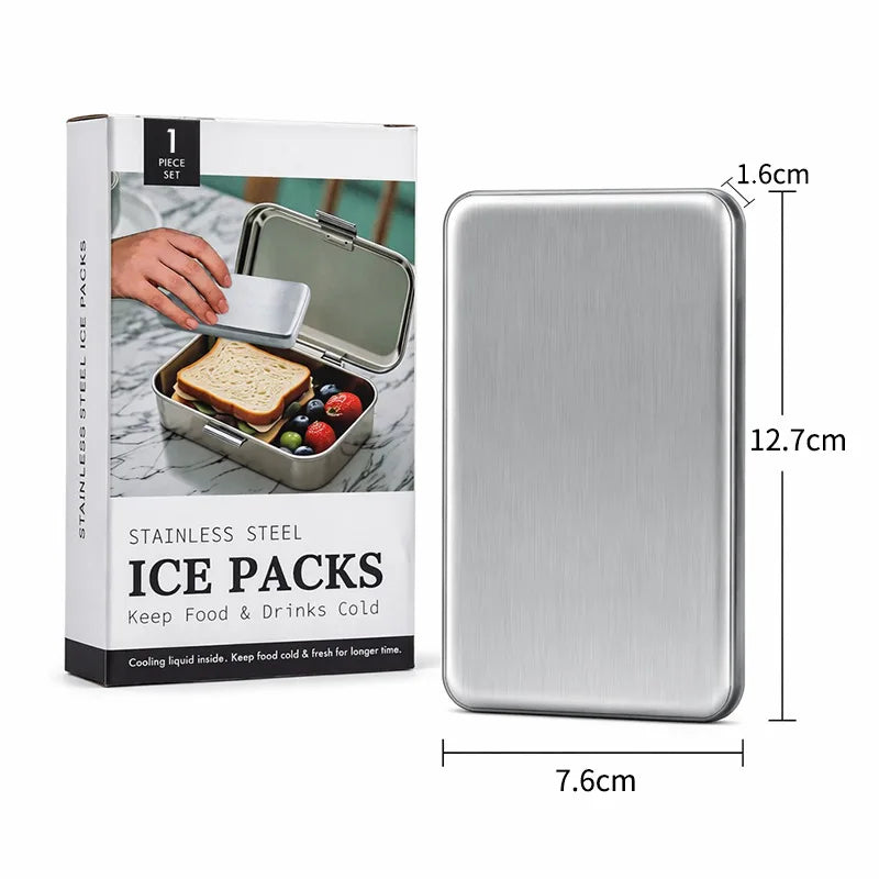 Reusable 304 Stainless Steel Ice Packs – Quick Freeze Metal Cooling Plates for Cool Bags & Lunch Boxes – Ideal for Picnics & Camping