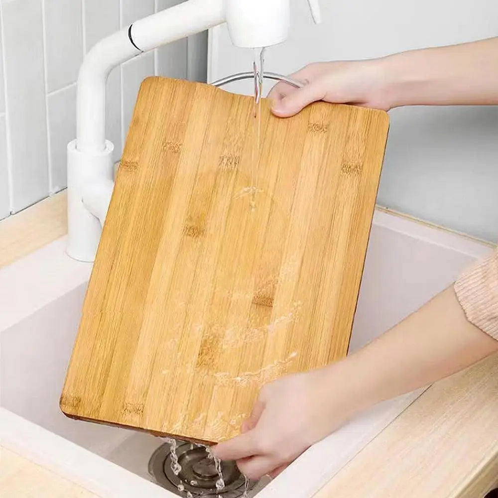 Bamboo Cutting Board with Stainless Steel Handle – Reversible Double-Sided Chopping Board with Hanging Handle – Durable, stylish, Hygienic & Easy-to-Store Multi-Purpose Cutting Board for Daily Food Prep –Available in 5 Sizes
