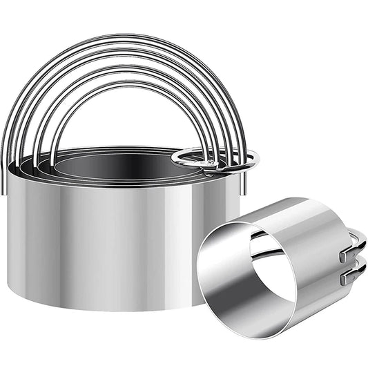 Stainless Steel Round Biscuit Cutter Set — 5 Piece Default Title