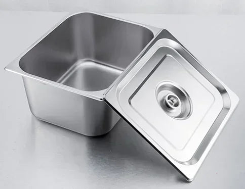 304 Stainless Steel Gastronorm Food Pan – GN Chafing & Buffet Container, Available in 1/9, 1/6, 1/4, 1/3 & 1/2 Sizes with Multiple Depths & Matching Lids