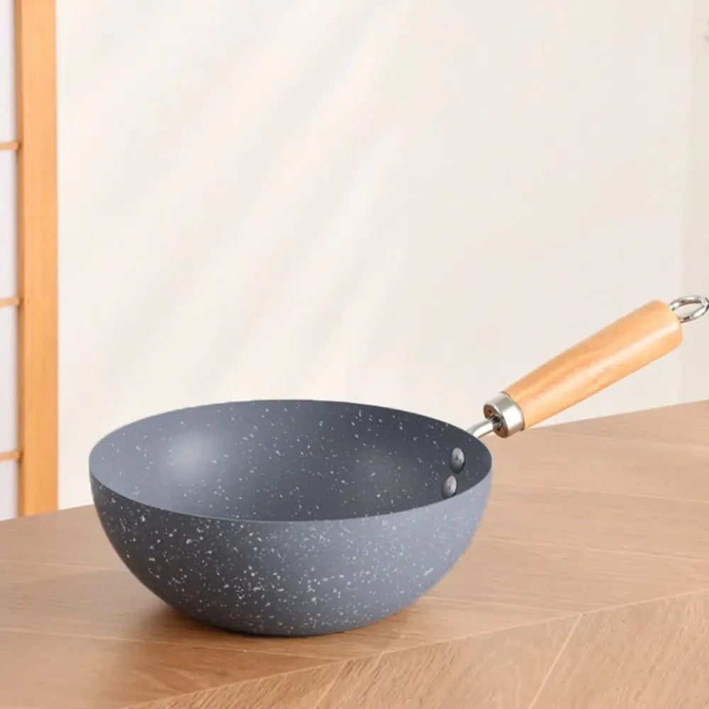 Marble-Coated Non-Stick Wok with Anti-Scalding Handle – Lightweight Stir-Fry Pan Ideal for Stir-Frying, Searing, Deep-Frying, Steaming, Boiling & Daily Cooking – Available in 20cm, 22cm & 24cm Sizes