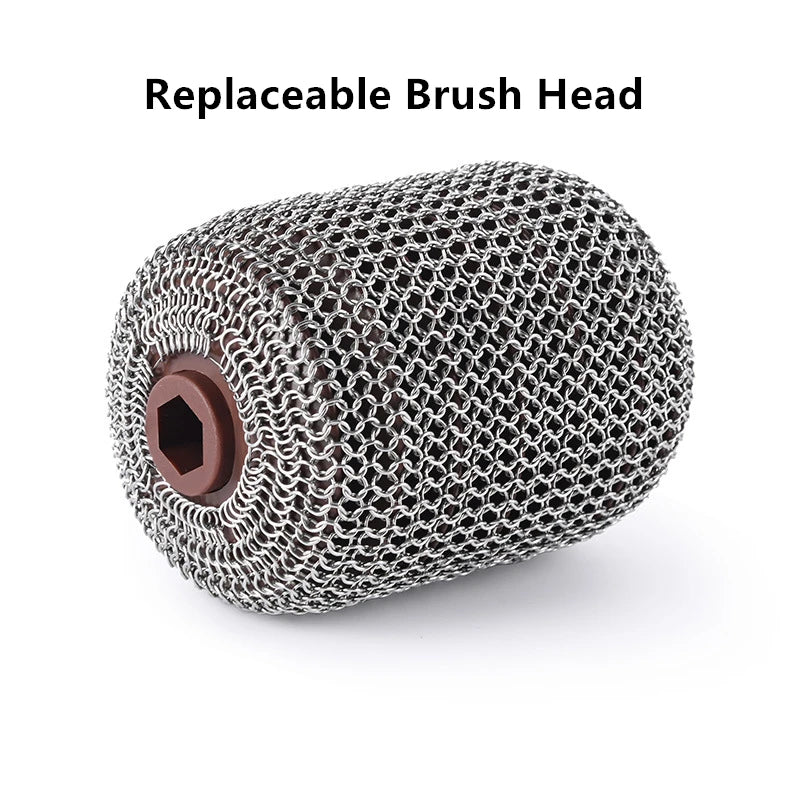 Bristle-Free Spinning Electric Grill Brush – Rechargeable BBQ Cleaner with 350 RPM Stainless Steel Roller – Great for Cleaning Grill Grates