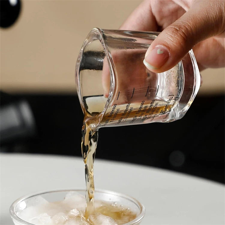 60ml Heavy Glass Espresso Shot Measuring Cup – Square 2oz Barista Shot Glass – Great for Espresso, Coffee & Measuring Liquids
