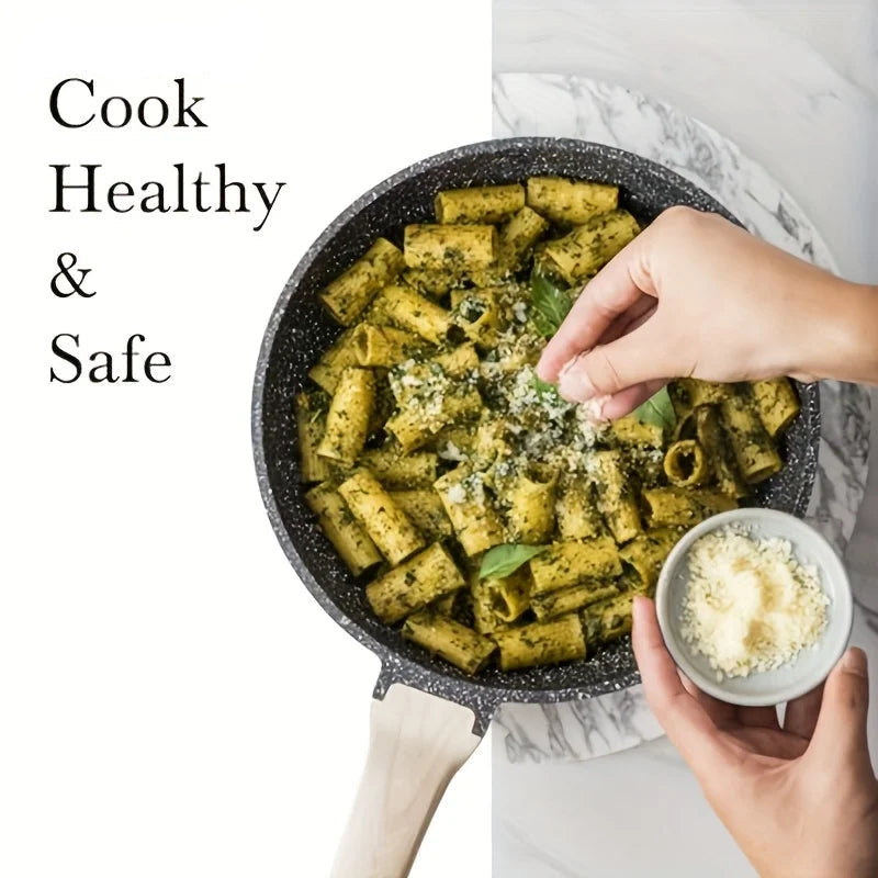 3-Piece Ceramic Non-Stick Frying Pan Set – Includes 20cm, 24cm & 28cm Pans with Heat-Resistant Handles – Ideal for Steak, Eggs, Pancakes, Crêpes, Searing, Sautéing & Daily Cooking – Compatible with All Cooktops Including Induction