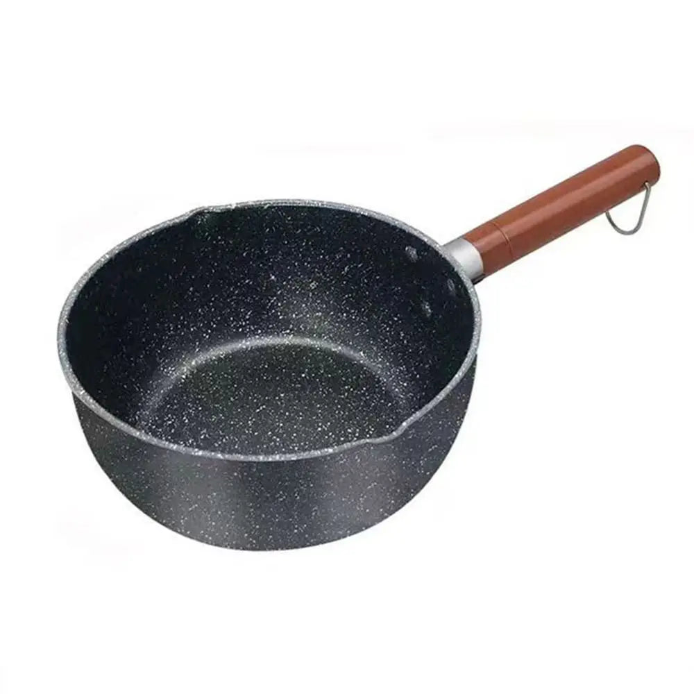 Non-Stick Iron Saucepan with Wooden Handle – Omelette, Egg & Pasta Pot – Ideal for Eggs, Pasta & Sauces – Available in 16cm, 18cm, 20cm & 22cm