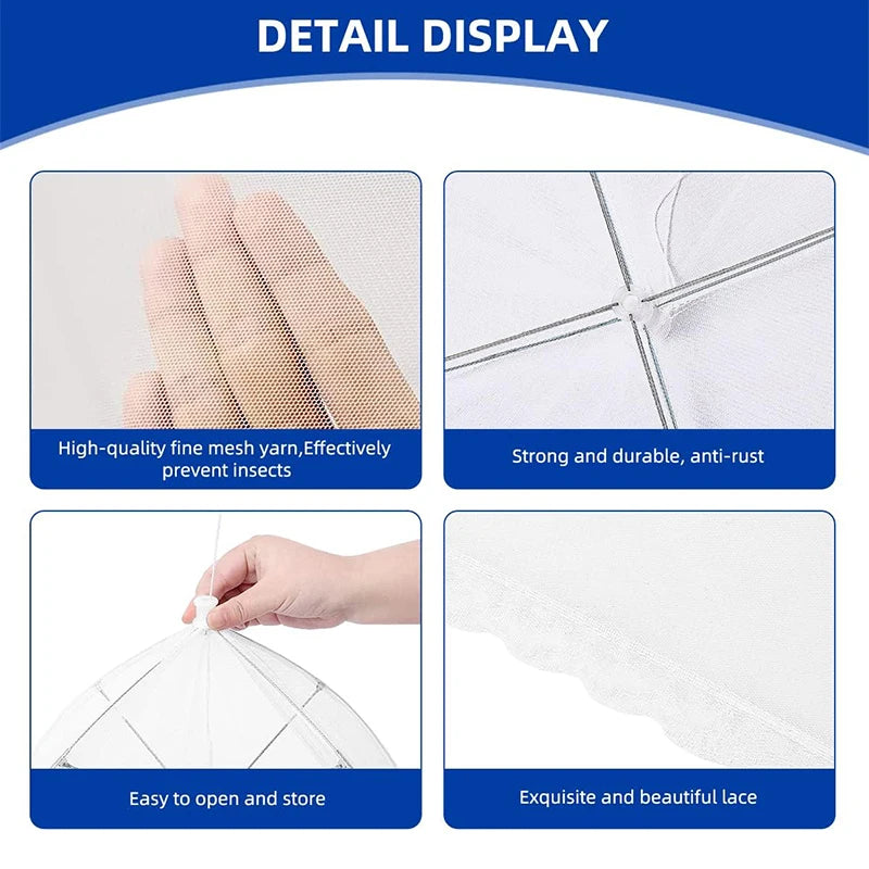 Collapsible Mesh Food Cover Tent – Reusable Umbrella Food Net for Plates & Platters – Ideal for Picnics, Garden Parties & Outdoor Dining – Available in Small, Medium, Large & Extra Large