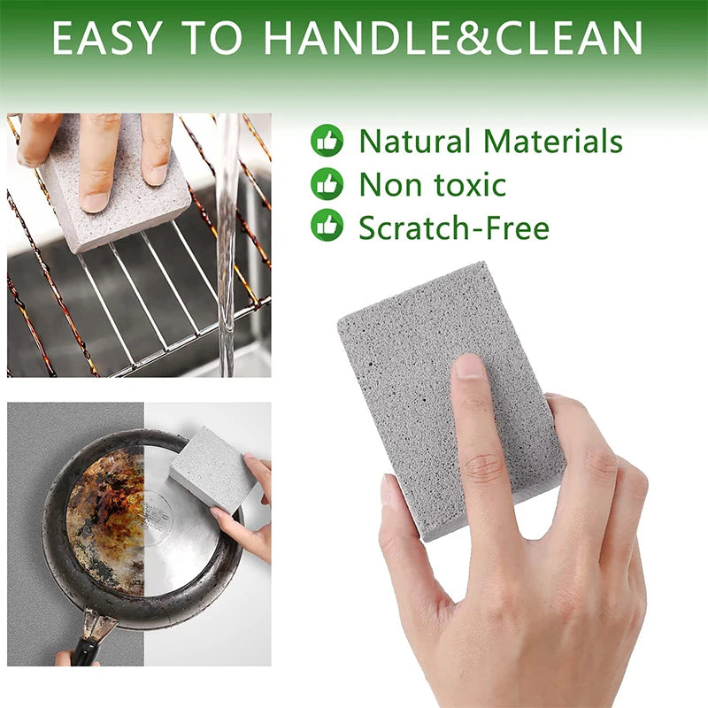 Pumice Grill & Griddle Cleaning Brick – De-Scaling Cleaning Stone Block – Ideal for Removing Grease & Stains from BBQ Grills and Griddles
