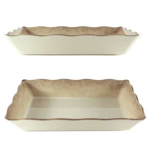Square Melamine Triangular Tray 350mm x 240mm with Crackle Finished Border