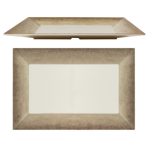 Square Melamine Tray 610mm X 455mm (24" X 18") with Crackle Finished Border