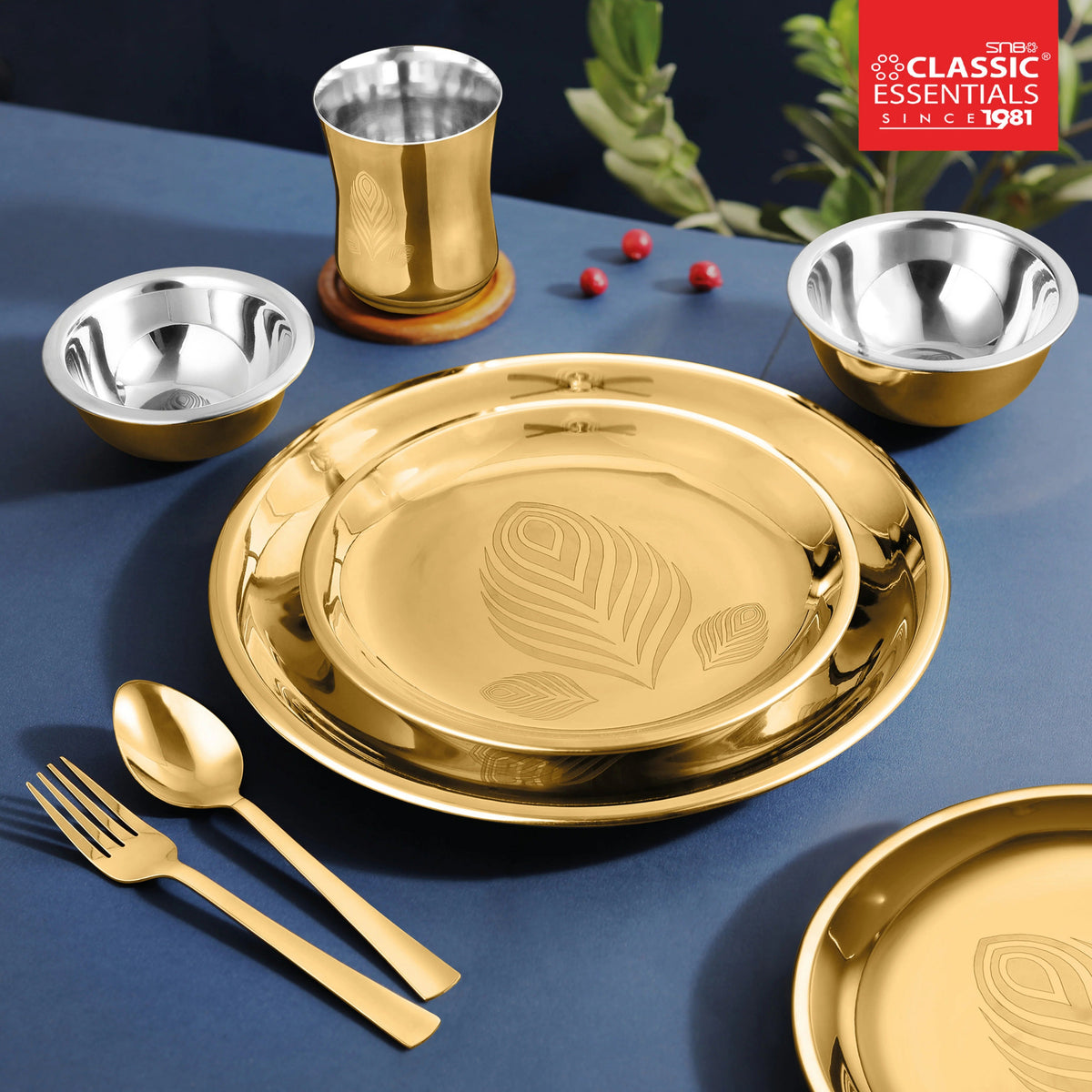 Stainless Steel Divine Piece PVD Coated Dinner Set
