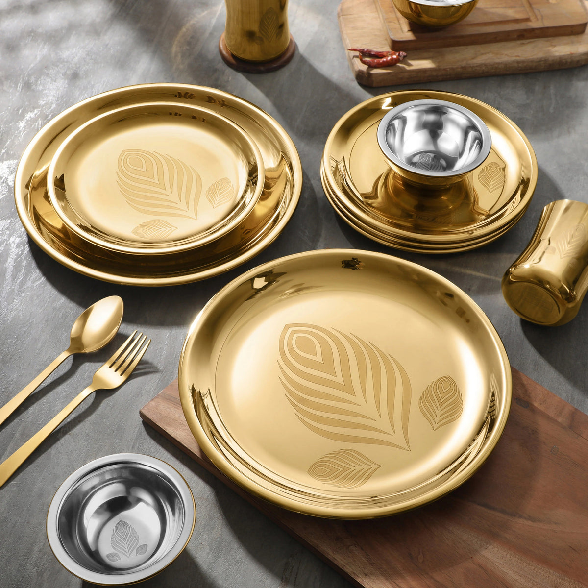 Stainless Steel Divine Piece PVD Coated Dinner Set