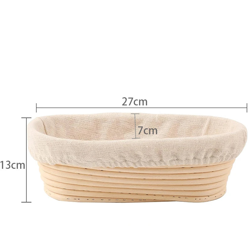 Rattan Bread Proofing Basket with Linen Liner – Round & Oval Banneton for Sourdough – Perfect for Proving Dough & Homemade Bread